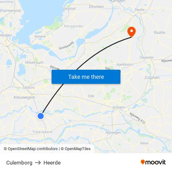 Culemborg to Heerde map