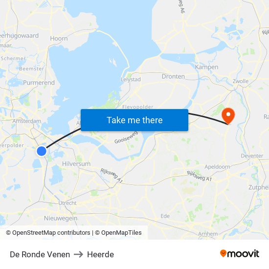 De Ronde Venen to Heerde map
