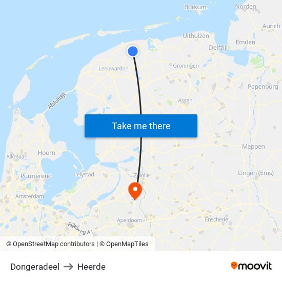 Dongeradeel to Heerde map