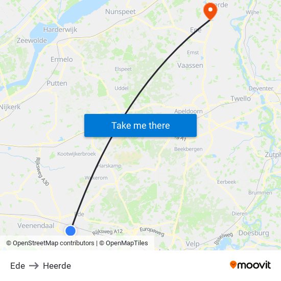 Ede to Heerde map