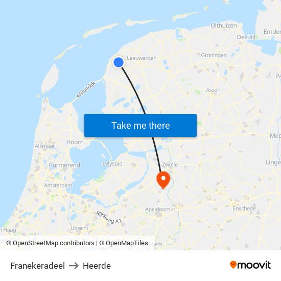 Franekeradeel to Heerde map