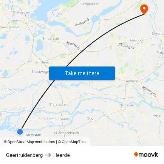 Geertruidenberg to Heerde map