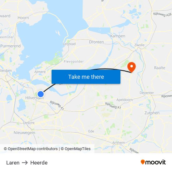 Laren to Heerde map