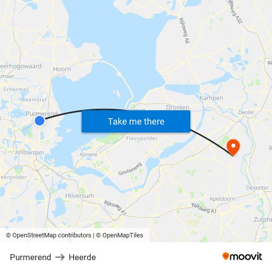 Purmerend to Heerde map