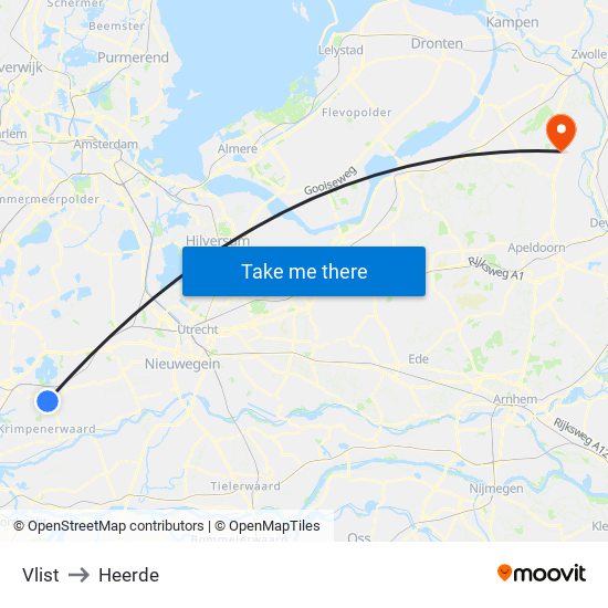 Vlist to Heerde map