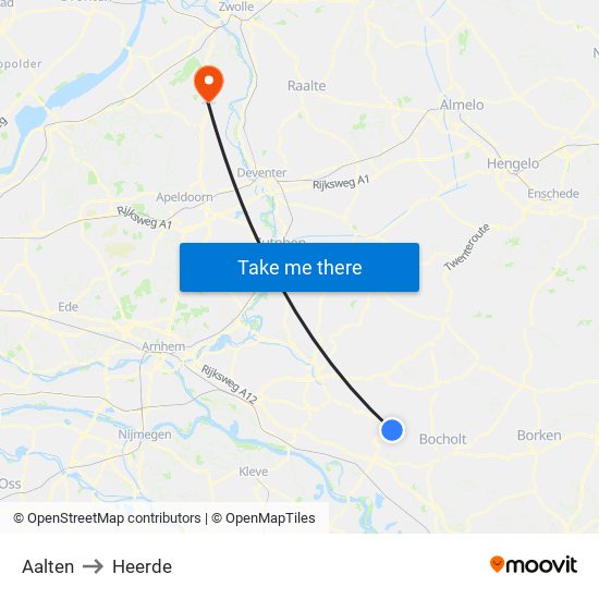 Aalten to Heerde map