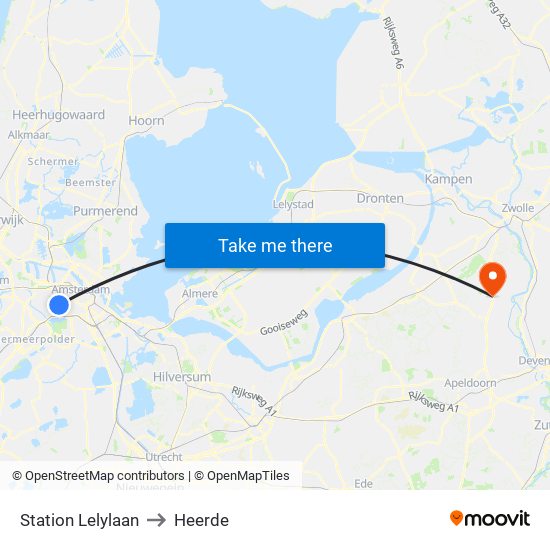 Station Lelylaan to Heerde map