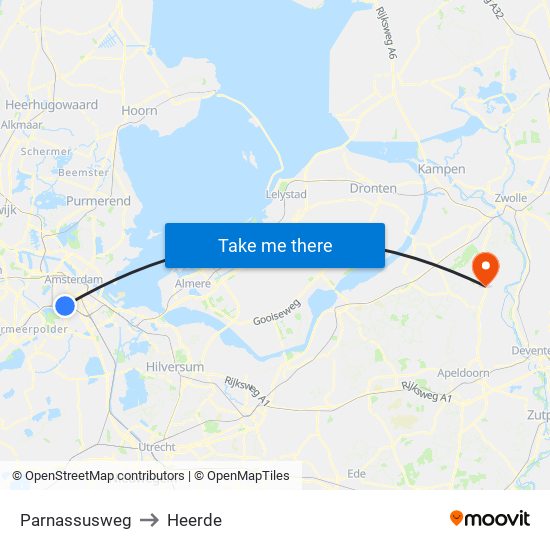 Parnassusweg to Heerde map