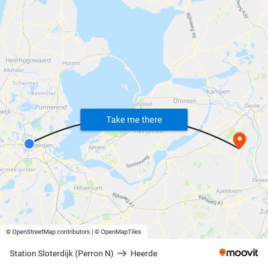 Station Sloterdijk (Perron N) to Heerde map