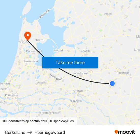 Berkelland to Heerhugowaard map