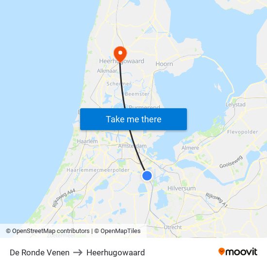 De Ronde Venen to Heerhugowaard map