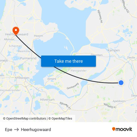 Epe to Heerhugowaard map