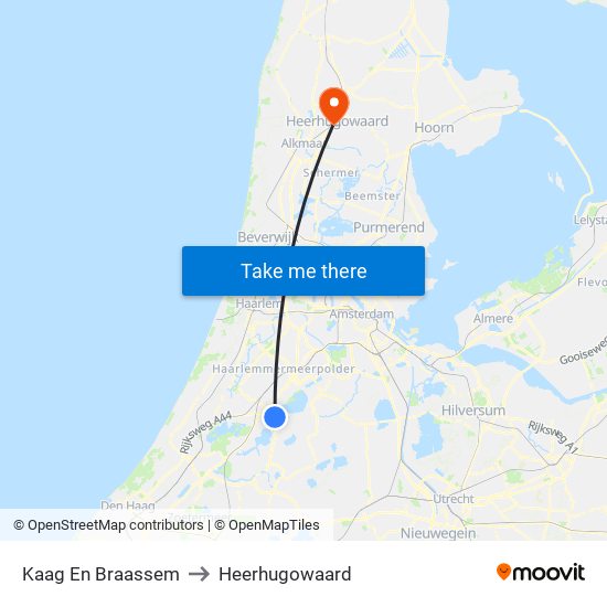 Kaag En Braassem to Heerhugowaard map