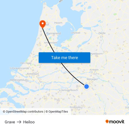 Grave to Heiloo map