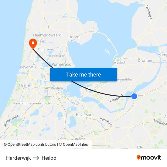 Harderwijk to Heiloo map