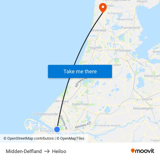 Midden-Delfland to Heiloo map