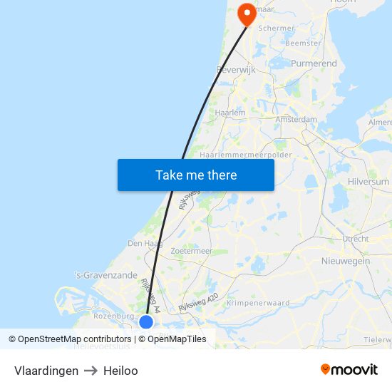 Vlaardingen to Heiloo map