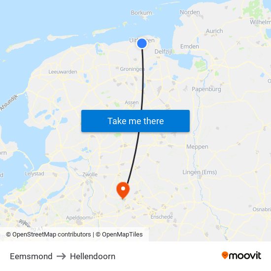 Eemsmond to Hellendoorn map