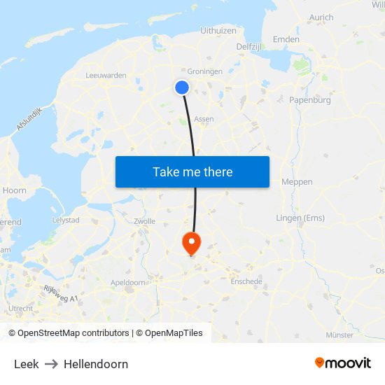 Leek to Hellendoorn map