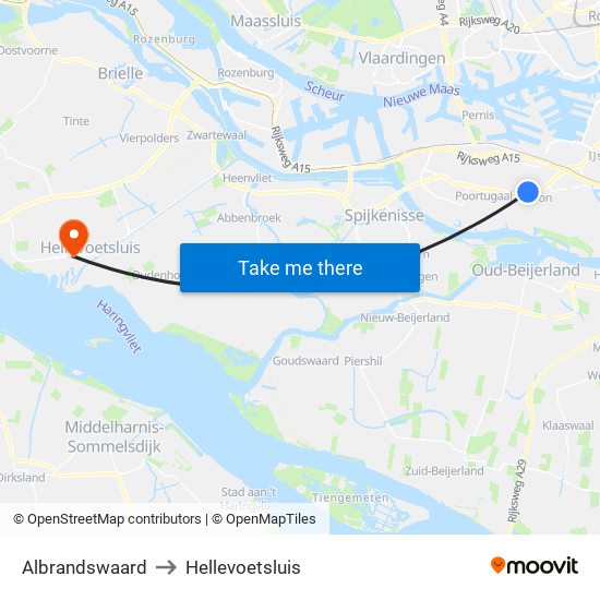 Albrandswaard to Hellevoetsluis map
