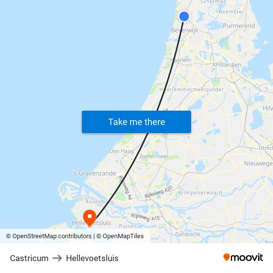 Castricum to Hellevoetsluis map