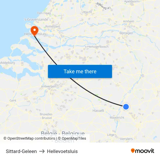 Sittard-Geleen to Hellevoetsluis map