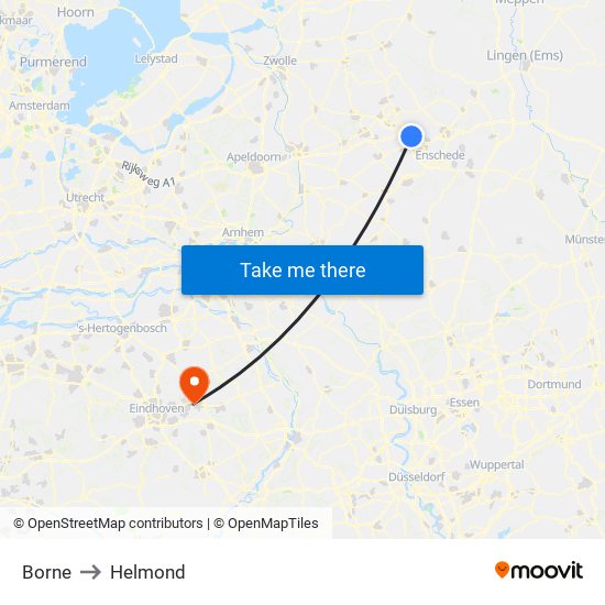 Borne to Helmond map