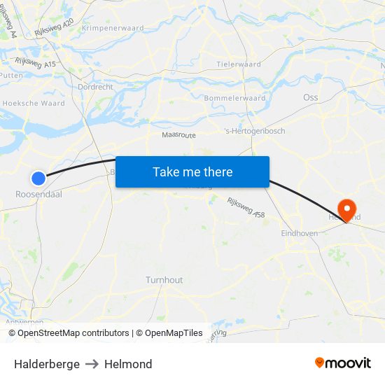 Halderberge to Helmond map