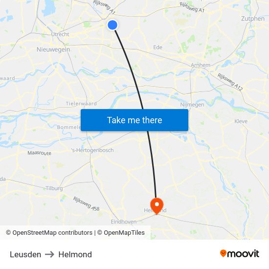 Leusden to Helmond map