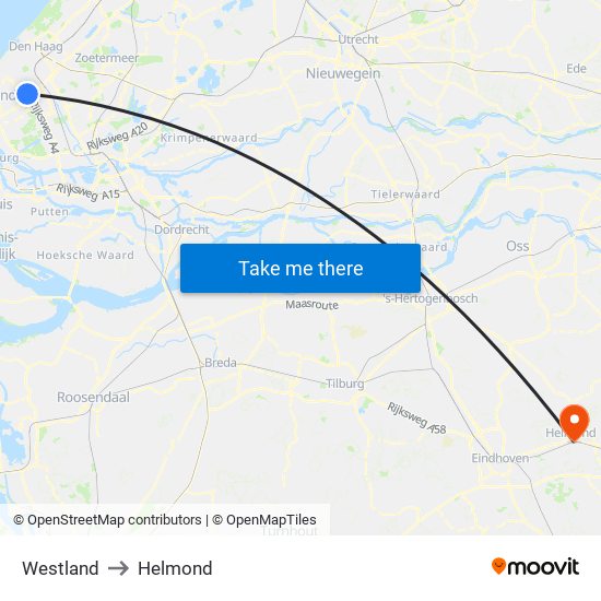 Westland to Helmond map