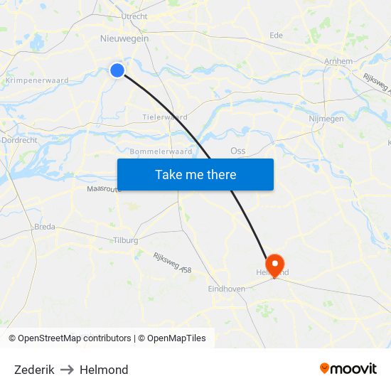 Zederik to Helmond map