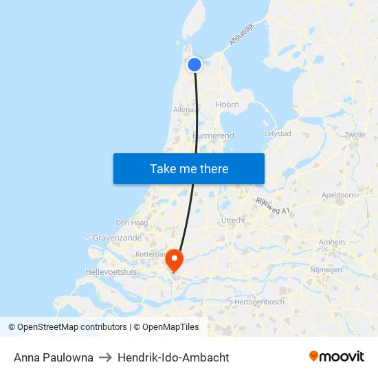 Anna Paulowna to Hendrik-Ido-Ambacht map