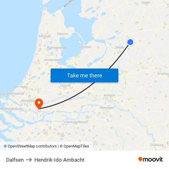 Dalfsen to Hendrik-Ido-Ambacht map