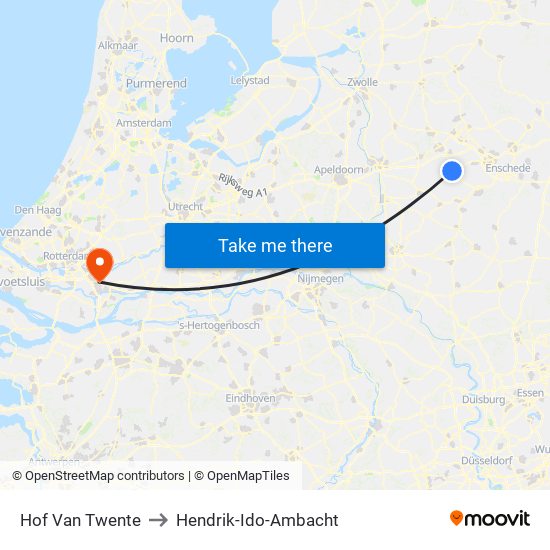 Hof Van Twente to Hendrik-Ido-Ambacht map