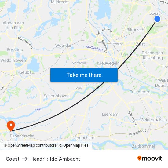 Soest to Hendrik-Ido-Ambacht map