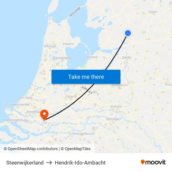 Steenwijkerland to Hendrik-Ido-Ambacht map