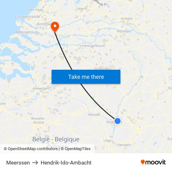 Meerssen to Hendrik-Ido-Ambacht map