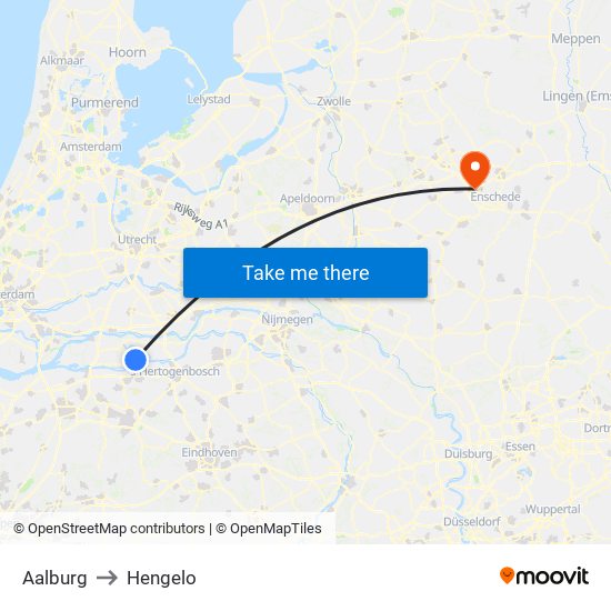 Aalburg to Hengelo map