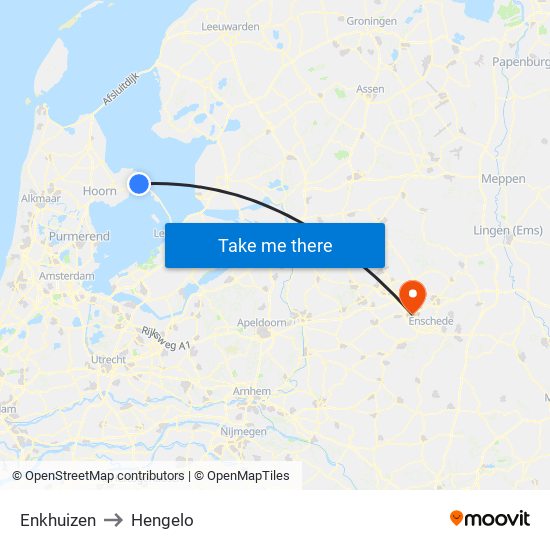 Enkhuizen to Hengelo map