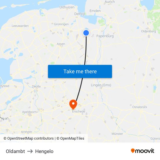 Oldambt to Hengelo map