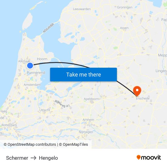 Schermer to Hengelo map