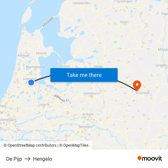 De Pijp to Hengelo map