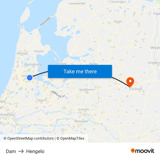 Dam to Hengelo map