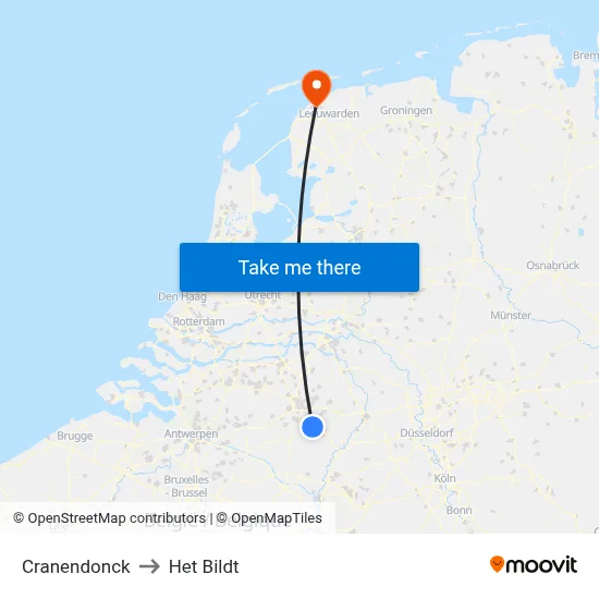 Cranendonck to Het Bildt map