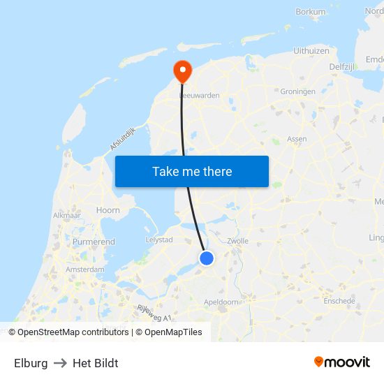 Elburg to Het Bildt map