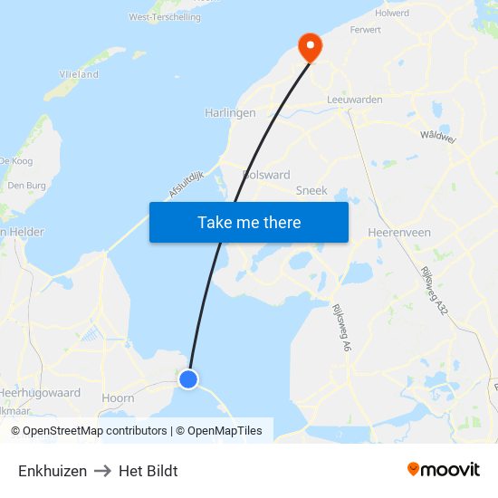 Enkhuizen to Het Bildt map