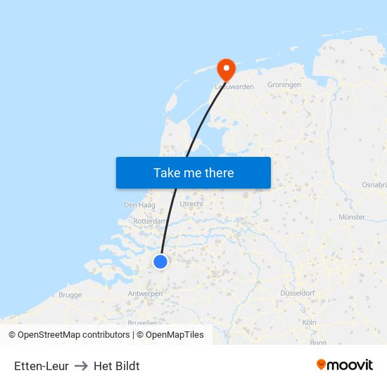 Etten-Leur to Het Bildt map