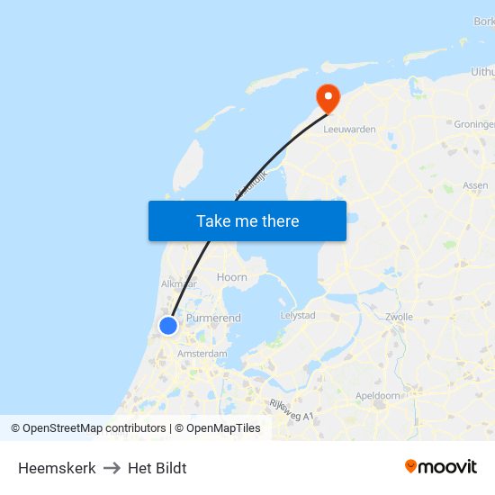 Heemskerk to Het Bildt map