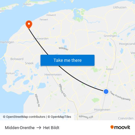 Midden-Drenthe to Het Bildt map