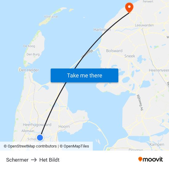 Schermer to Het Bildt map